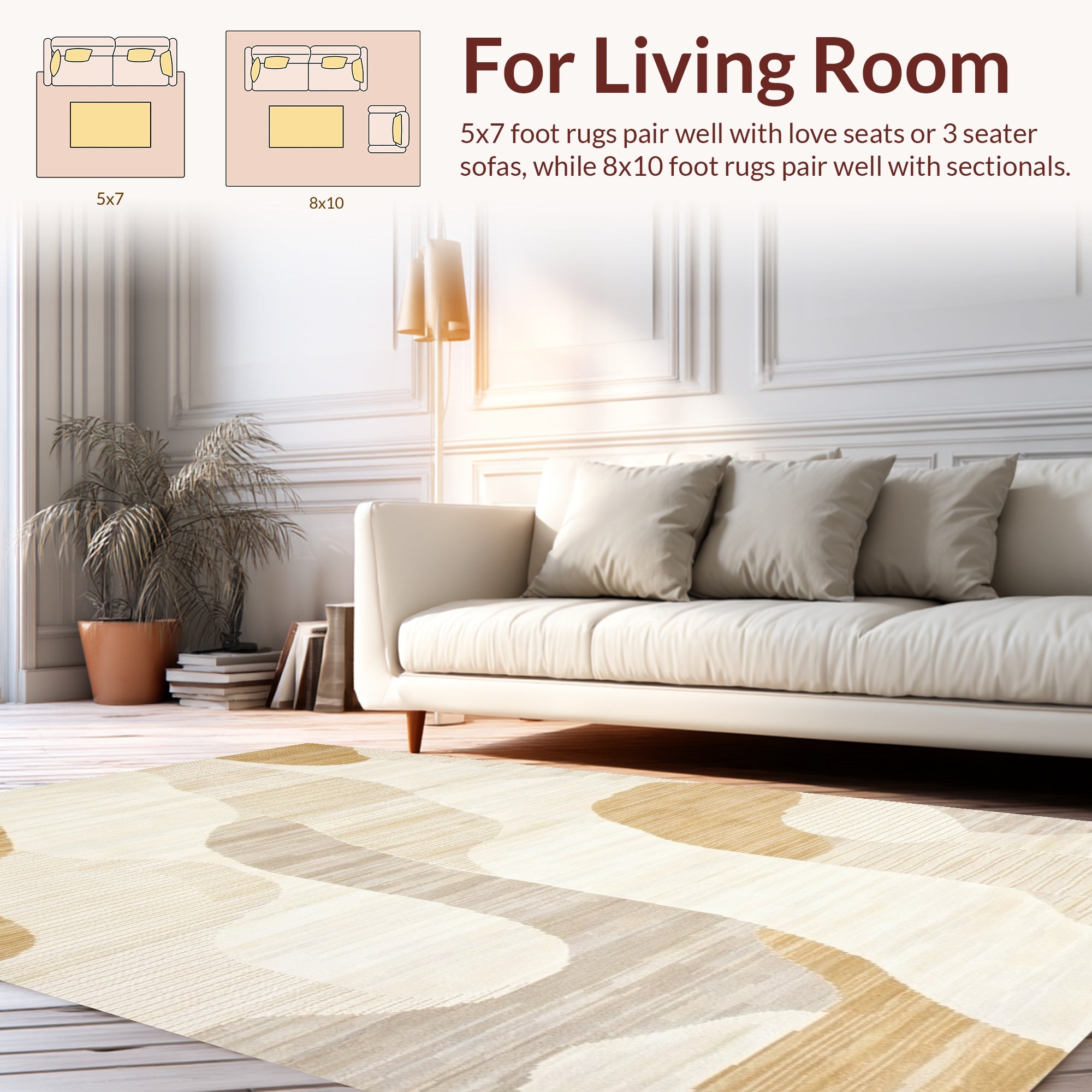 Abstract Organic Striped Pattern Rug