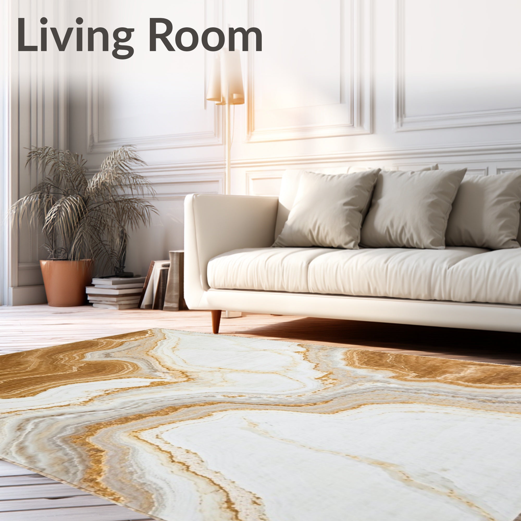 Abstract Agate Warm Marble Design Rug