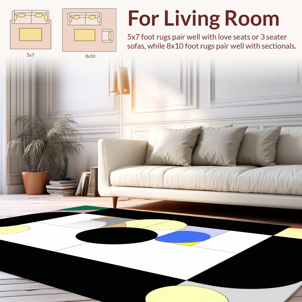 Abstract Geometric Elements Pattern Rug