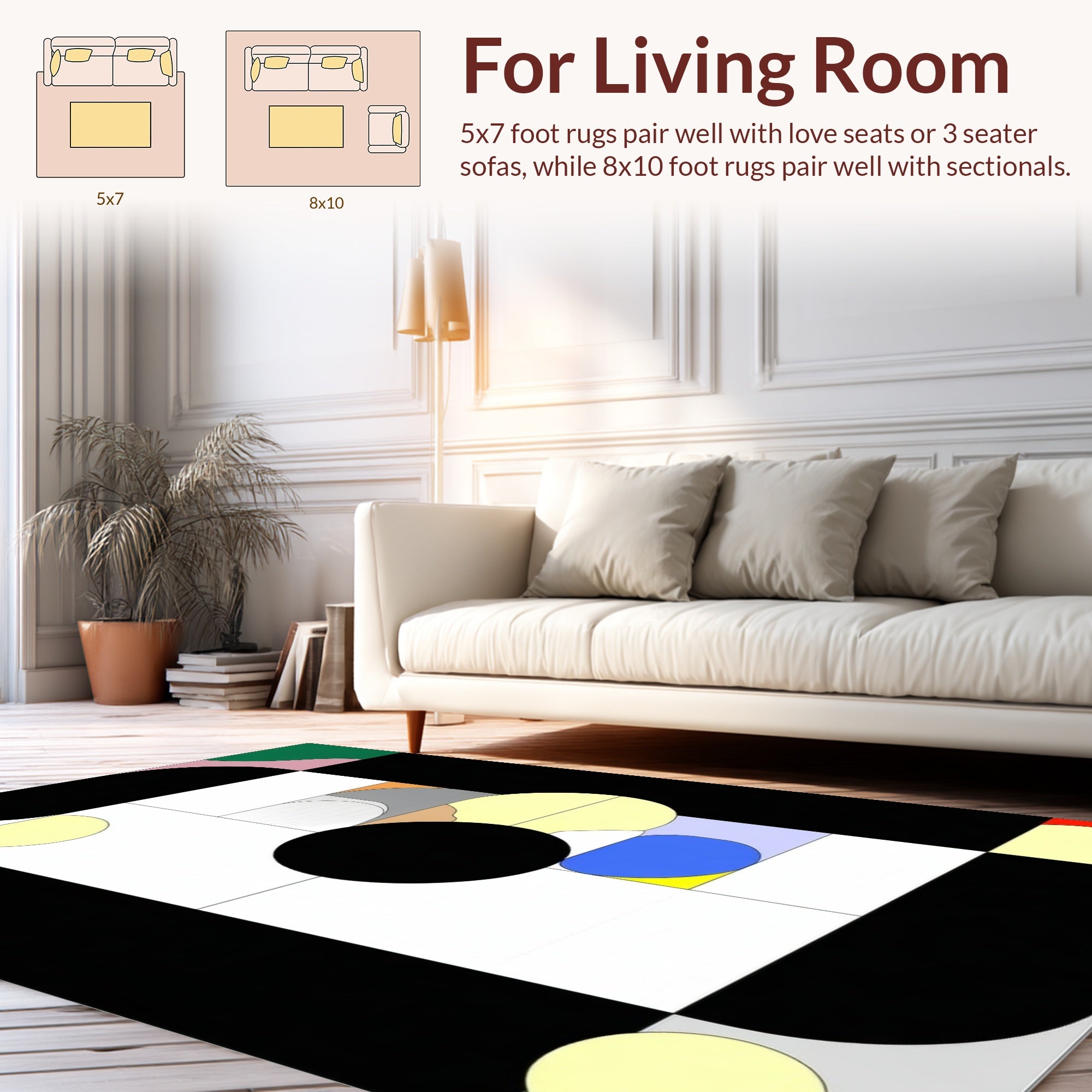 Abstract Geometric Elements Pattern Rug