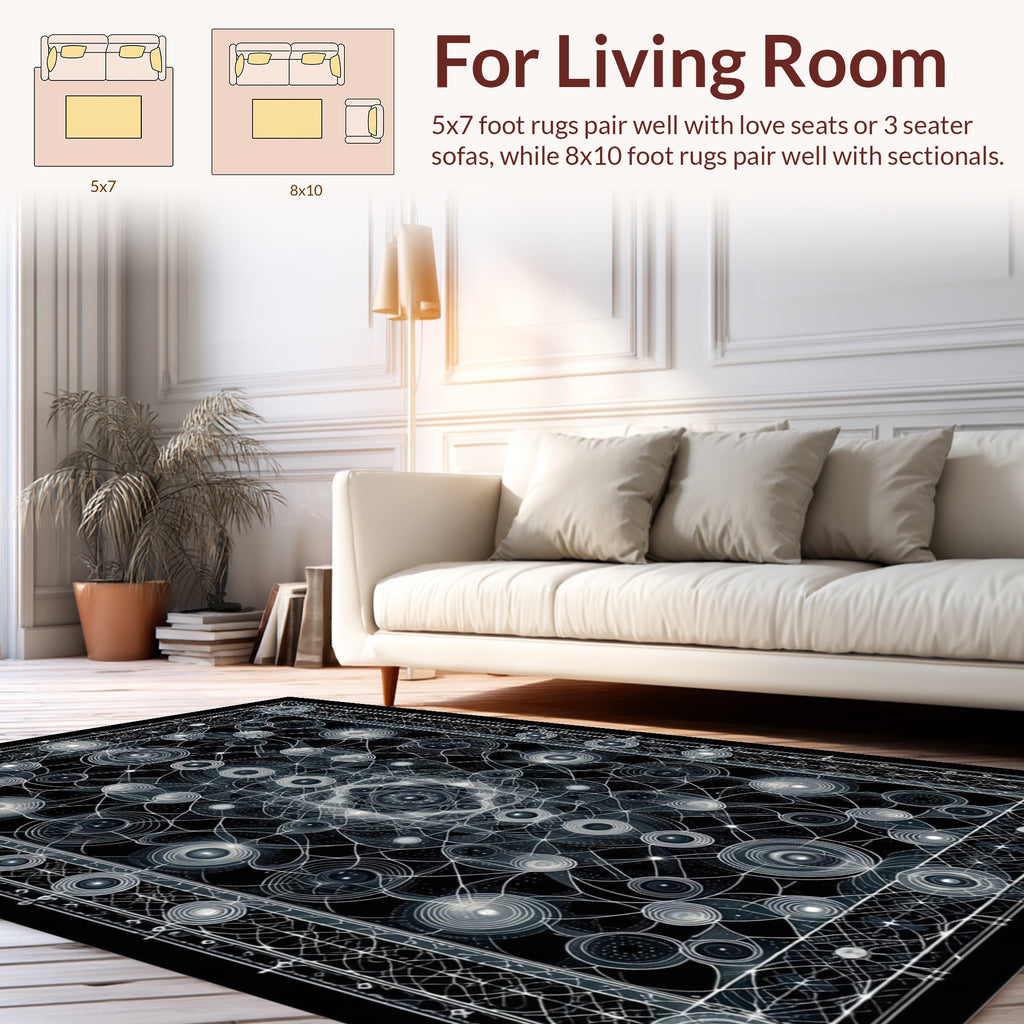 Abstract Geometric Circular Patterns Rug