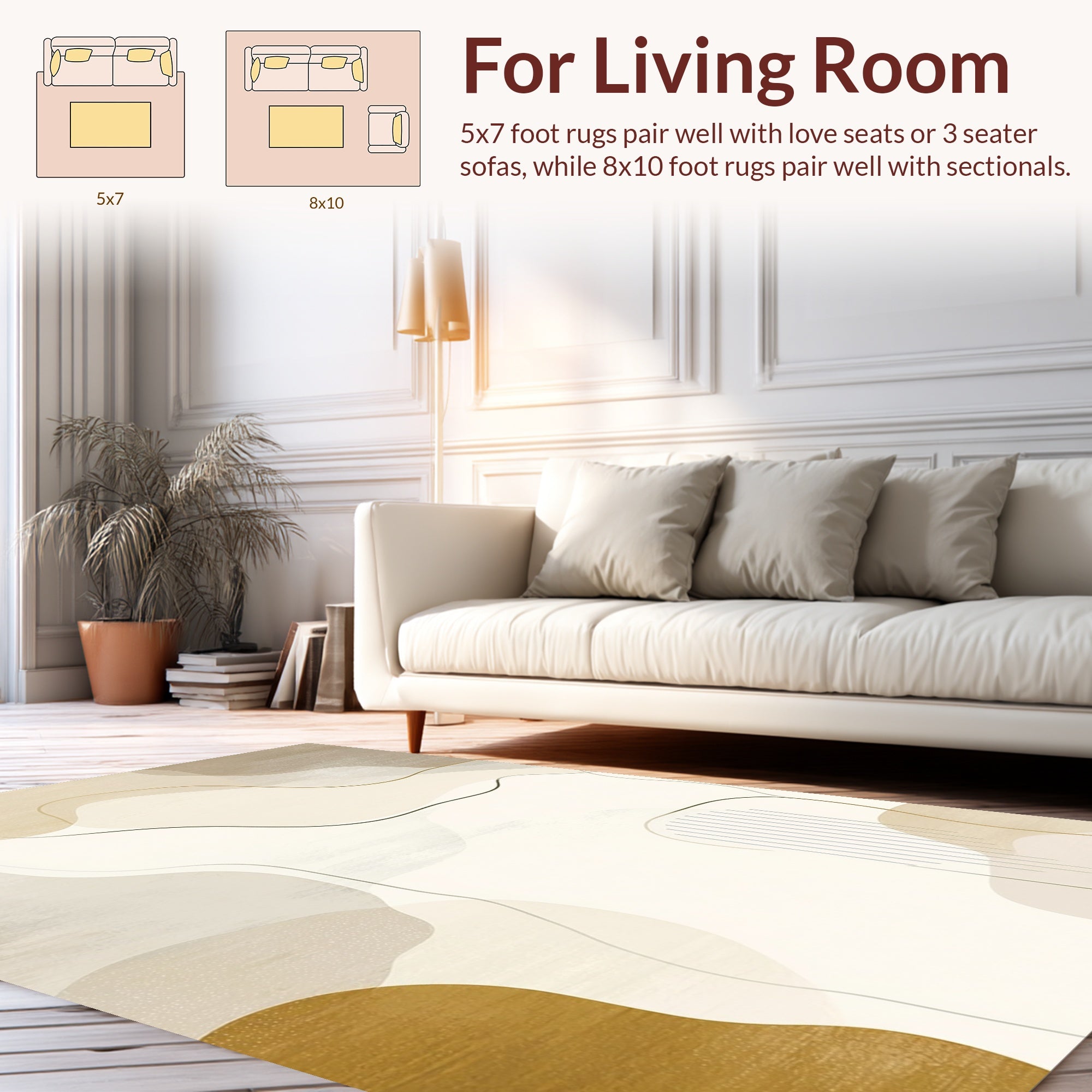 Abstract Earth Tones Organic Shapes Rug