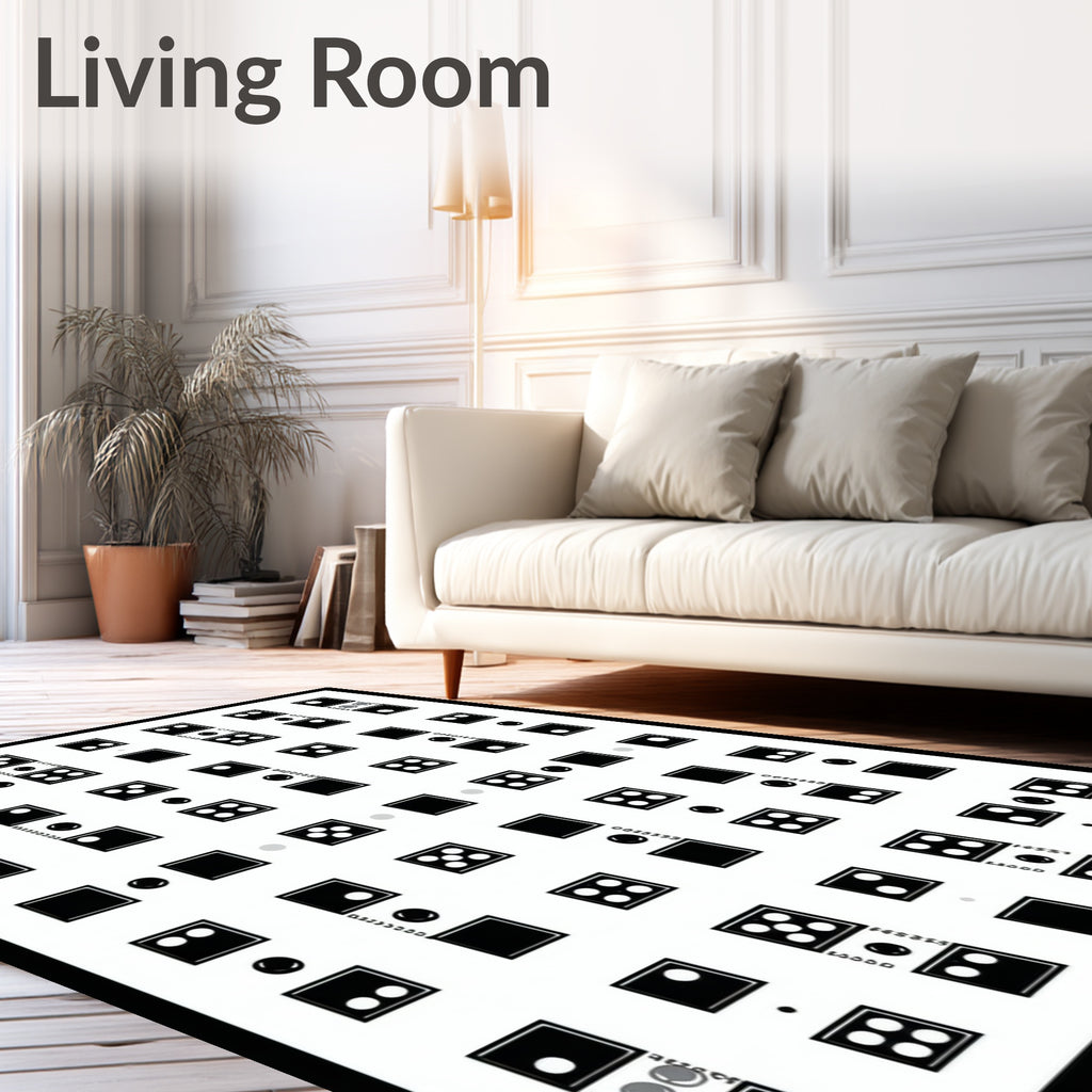 Abstract Graphic Dice Motif Rug