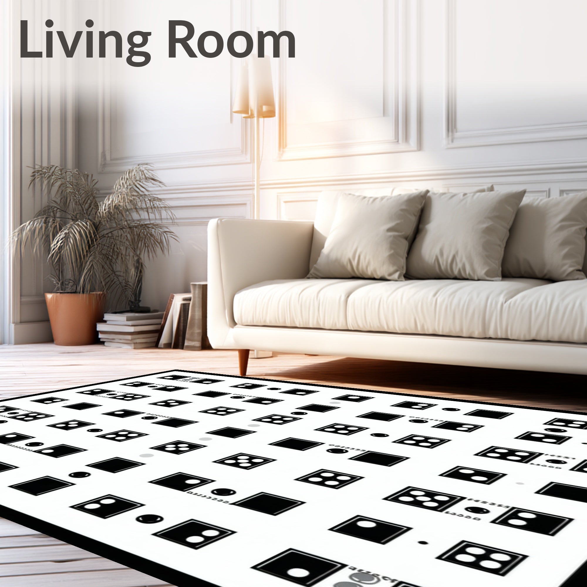 Abstract Graphic Dice Motif Rug