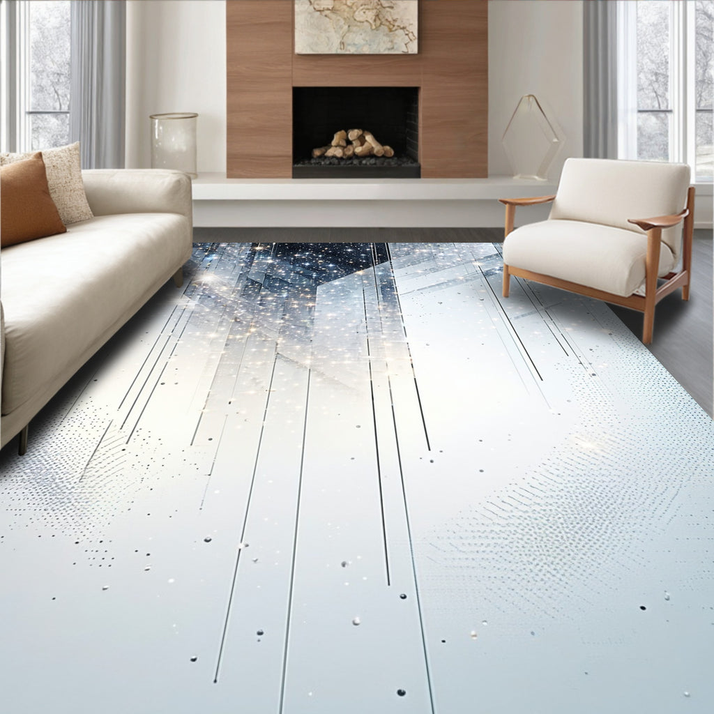 Abstract Geometric Sparkle Design Rug