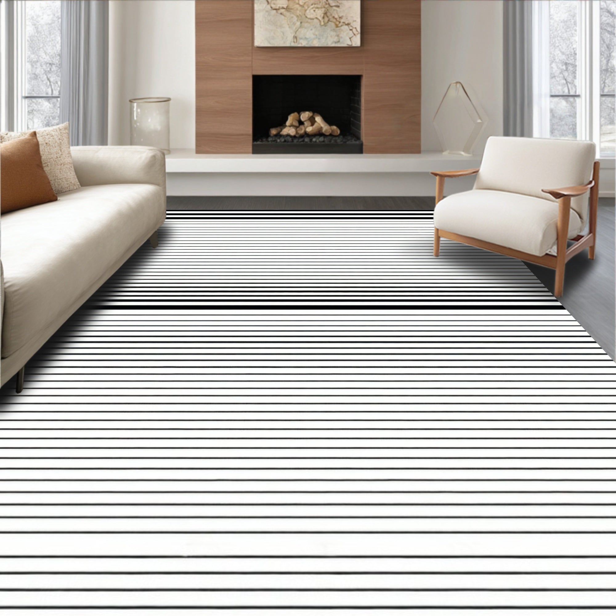 Abstract Linear Gradient Pattern Rug