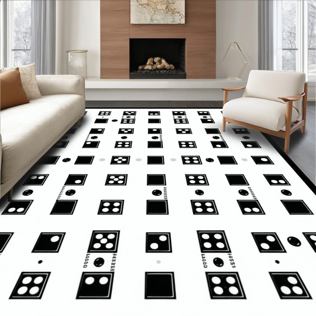 Abstract Graphic Dice Motif Rug