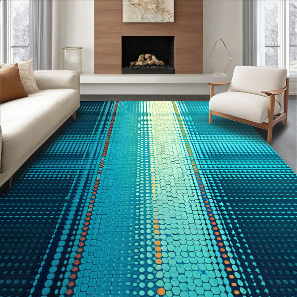 Abstract Geometric Dot Pattern Rug