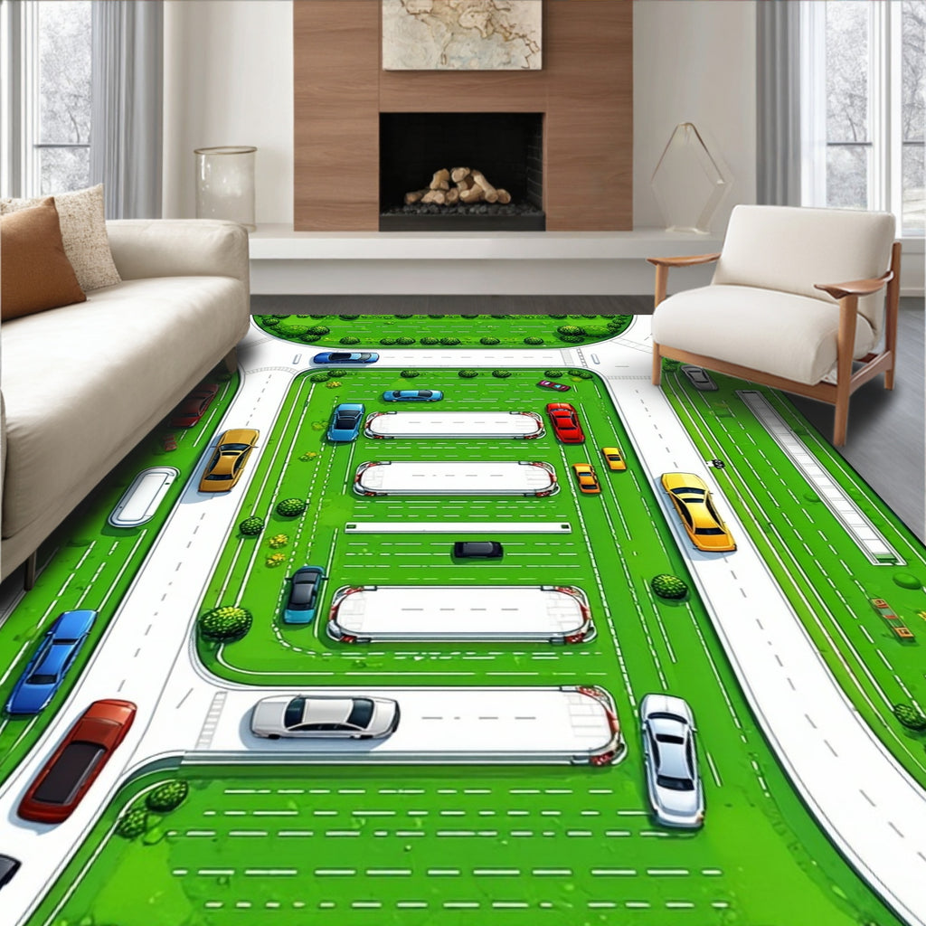 Abstract Cartography Urban Cityscape Pattern Rug